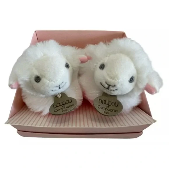 Doudou et Compagnie Paries Lamb Baby Booties Slippers Infant Footwear Newborn - Picture 2 of 5